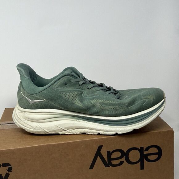 HOKA One One Clifton 10 Mens Size 14D Green Running Sneakers + NEW INSOLE main image 6